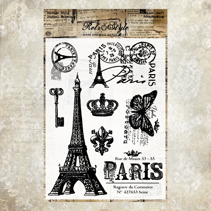 Journalsay Vintage English Text Transparent Material Decor Silicone Stamp 