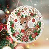 Christmas Reindeer 2D Flat DIY Diamond Painting Pendant 9.84x9.84in