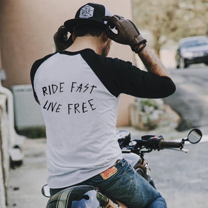 UPRANDY Ride Fast Live Free Printed Long-Sleeve Men's T-shirt -  UPRANDY