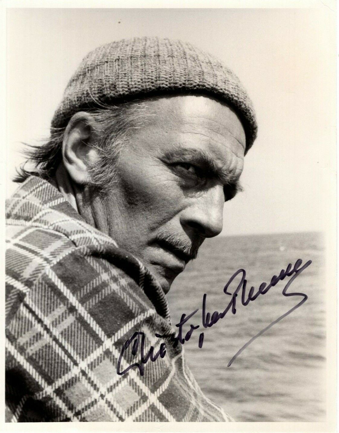 CHRISTOPHER PLUMMER signed autograph DESPERATE VOYAGE BURRIFOUS 7x9 press Photo Poster painting