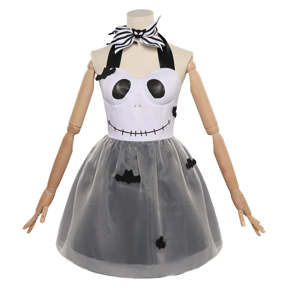 Horror Movie The Nightmare Before Christmas Jack Skellington Christmas Black And White Dress Outfits Cosplay Costume-Coshduk
