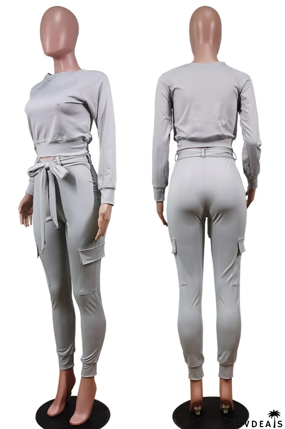 Blue Street Polyester Solid Split Joint O Neck Long Sleeve Regular Sleeve Short Two Pieces