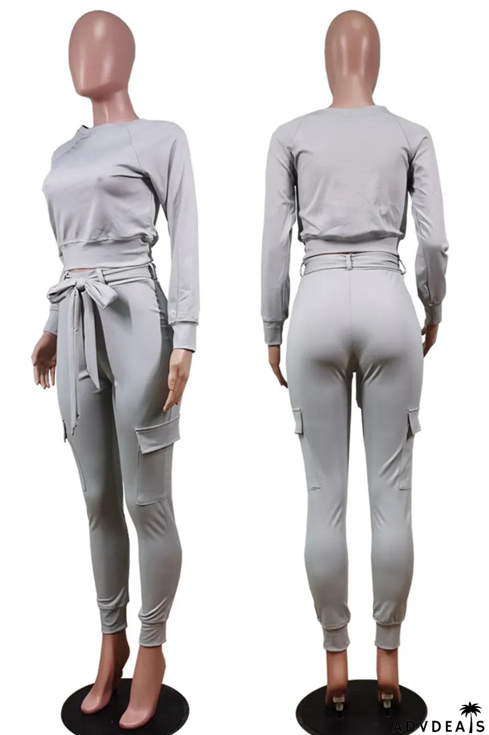 Blue Street Polyester Solid Split Joint O Neck Long Sleeve Regular Sleeve Short Two Pieces