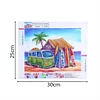 Beach Huts and Buses  | Crystal Rhinestone  | Special Shaped Diamond Painting Kits