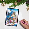 (US Local)Christmas Bear A5 Size Diamond Painting Notebook Set with 4Pcs Bookmark Gift