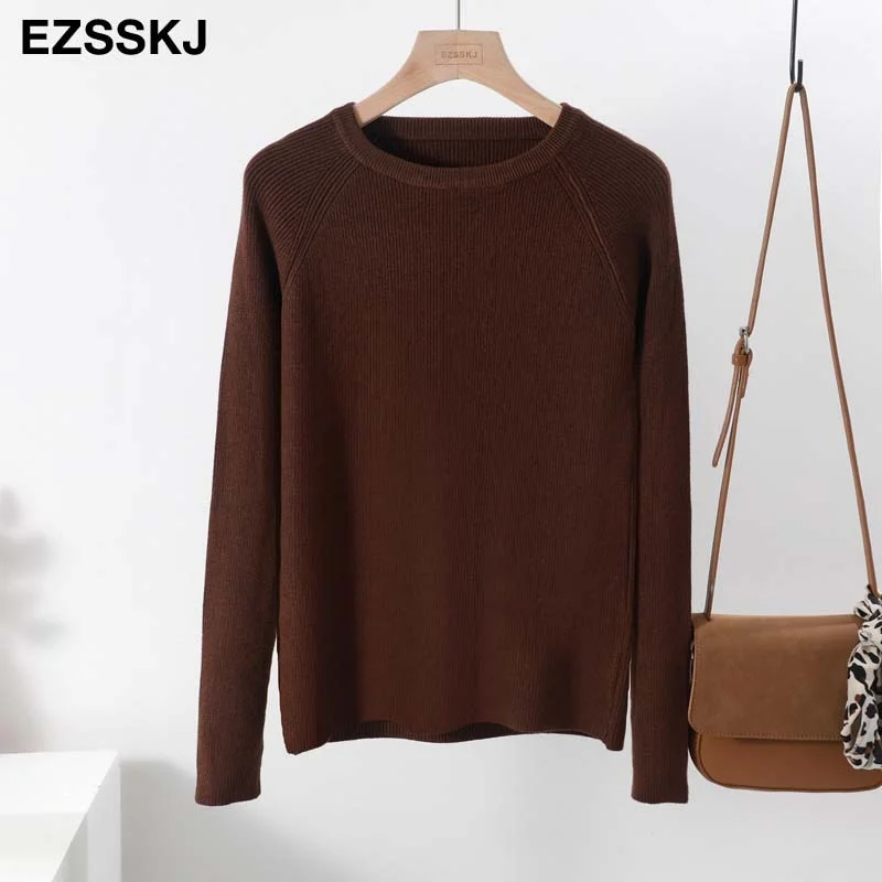 casual basic autumn winter thick Sweater Women long sleeve o-neck Soft Knit sweater Pullovers solid female  Jumper top