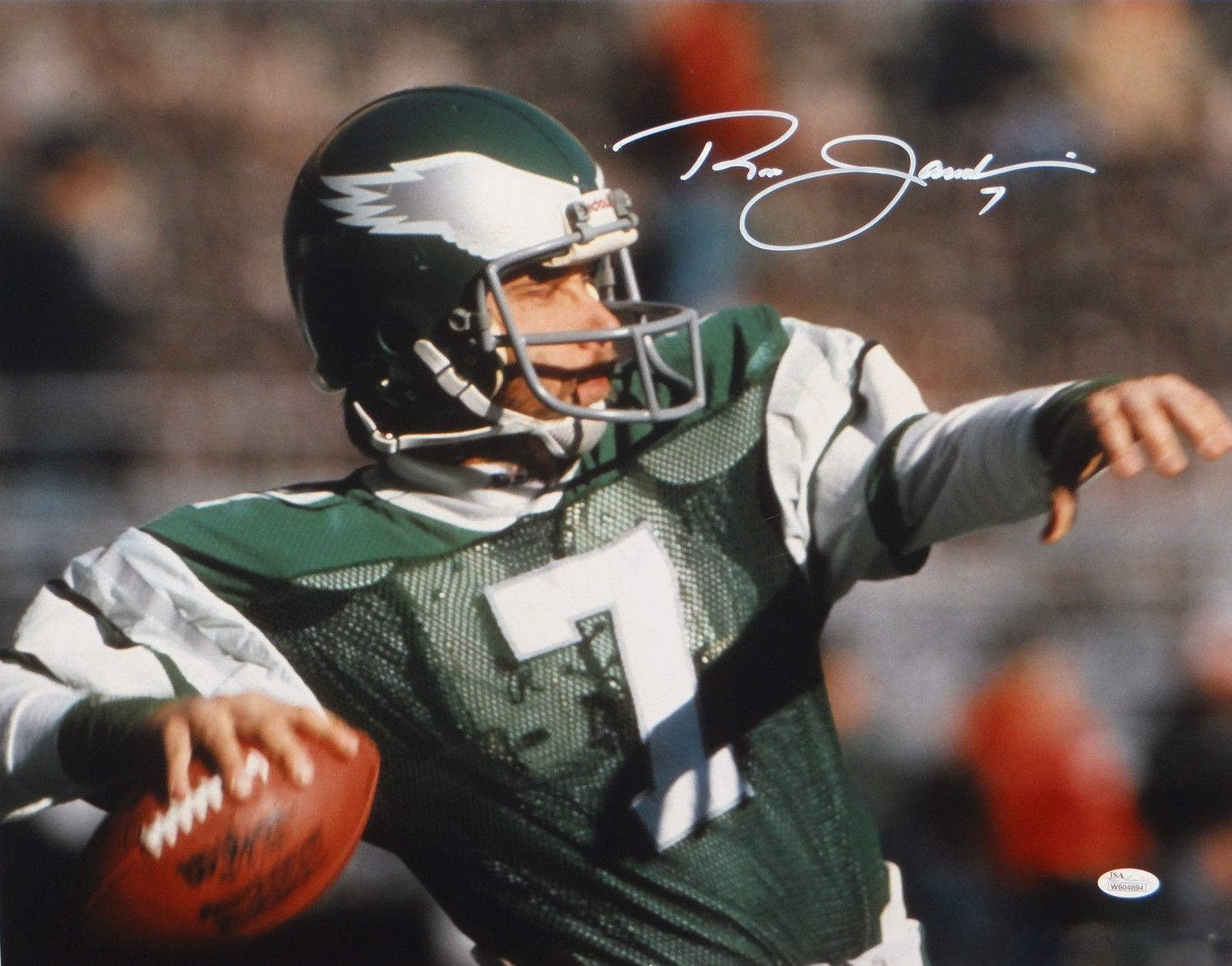 Ron Jaworski Autographed 16x20 Up Close Passing Photo Poster painting- JSA W Authenticated