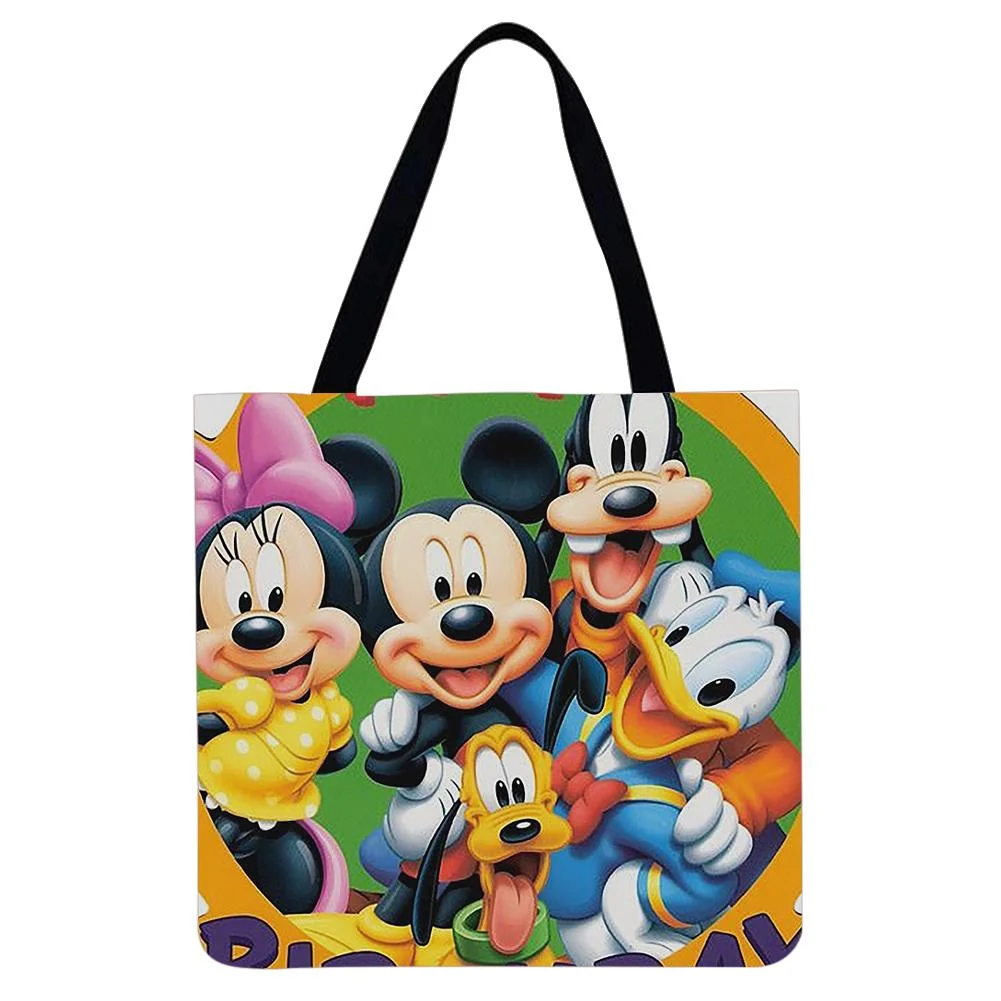 Linen Tote Bag -  Mickey Mouse And Friends