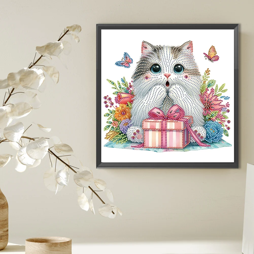 Special Shape Diamond Painting 30*30cm - Surprised Cat