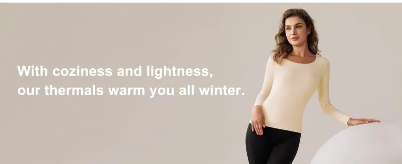 Women Long Sleeve Thermal Shirt Fleece Lined Undershirt Ultra Soft Base Layer Tops for Women Cold Weather