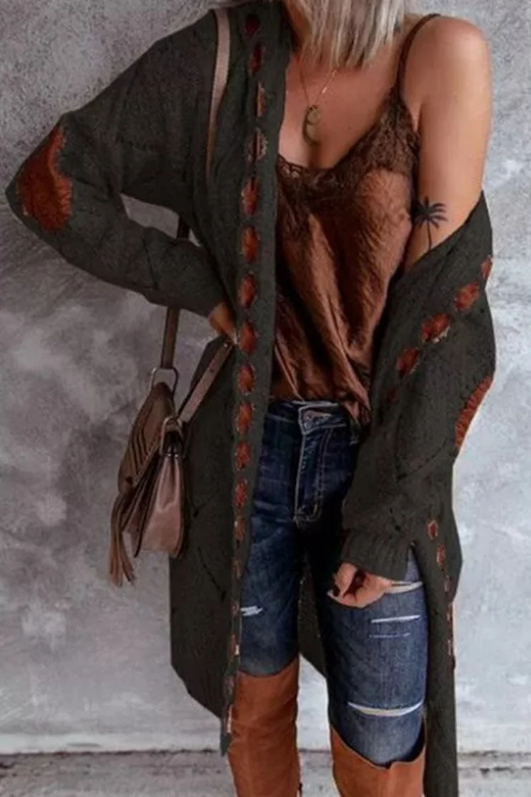 Fashion Street Solid Patchwork Hooded Collar Sweaters(6 Colors)