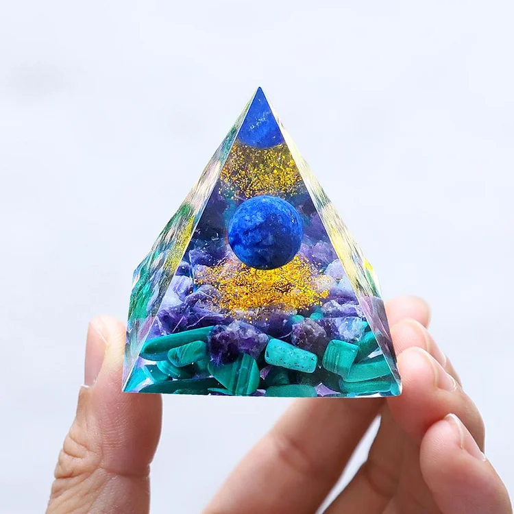 5cm Orgonite Pyramid Heal Chakra Crystal Stone Energy Orgone Accumulator