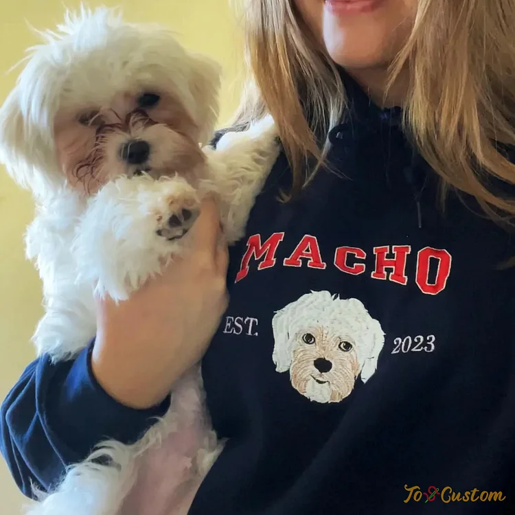 TOSCUSTOM™ Custom Personalized Sheltie Hoodie Embroidered Dog Name and Face Sweater