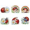 6Pcs Ladybug Diamond Painting Fridge Magnet Diamond Art Magnets Decals Kit