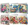 6Pcs DIY Diamond Painting Greeting Card Set with Envelopes Crystal Painting Art Greeting Cards for Beginner Adult Holiday Gifts