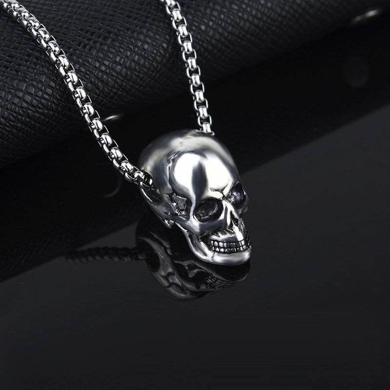 Punk Skull Titanium Steel Plating Halloween Unisex Pendant Necklace