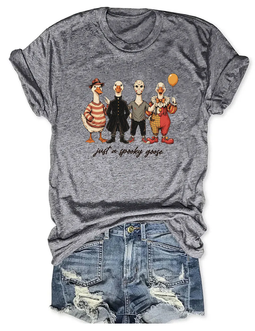Just A Spooky Goose Funny Halloween T-shirt