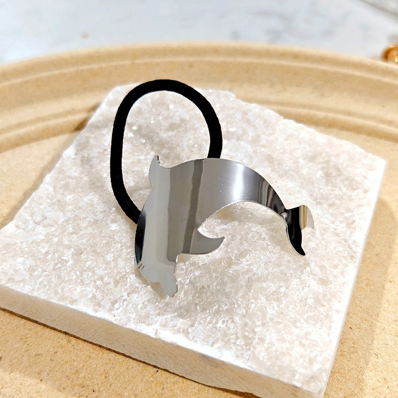 Women’s Casual Minimalist Solid Color Metal Plating Hair Tie