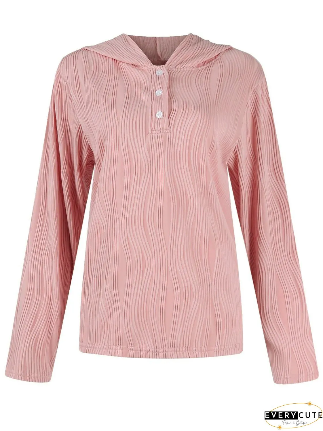 Textured Long Sleeve Hoodie