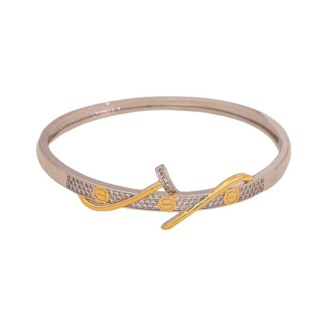 Gold Heart Bracelet Snake-Shaped Leopard Head Copper Micro-Inlaid Bracelet Exclusive For B636