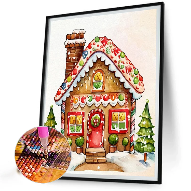 DIY diamond painting art 5D Christmas cartoon candy House Cute