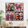 4Pcs/set Diamond Painting-5D Full Round Drill Funny Grandma(30*30 CM)