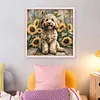 Sunflower Teddy Full 11CT 3 Strands DIY Stamped Cross Stitch Kits 40x40cm Embroidery Needlepoint Starter Kit for Beginners Adults Gift Home Wall Decor