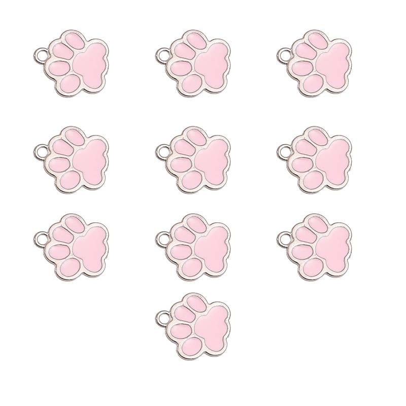 10 PCS/Package 16.1*17.3mm Aluminum-Magnesium Alloy White Footprint Jewelry Accessories Pendant