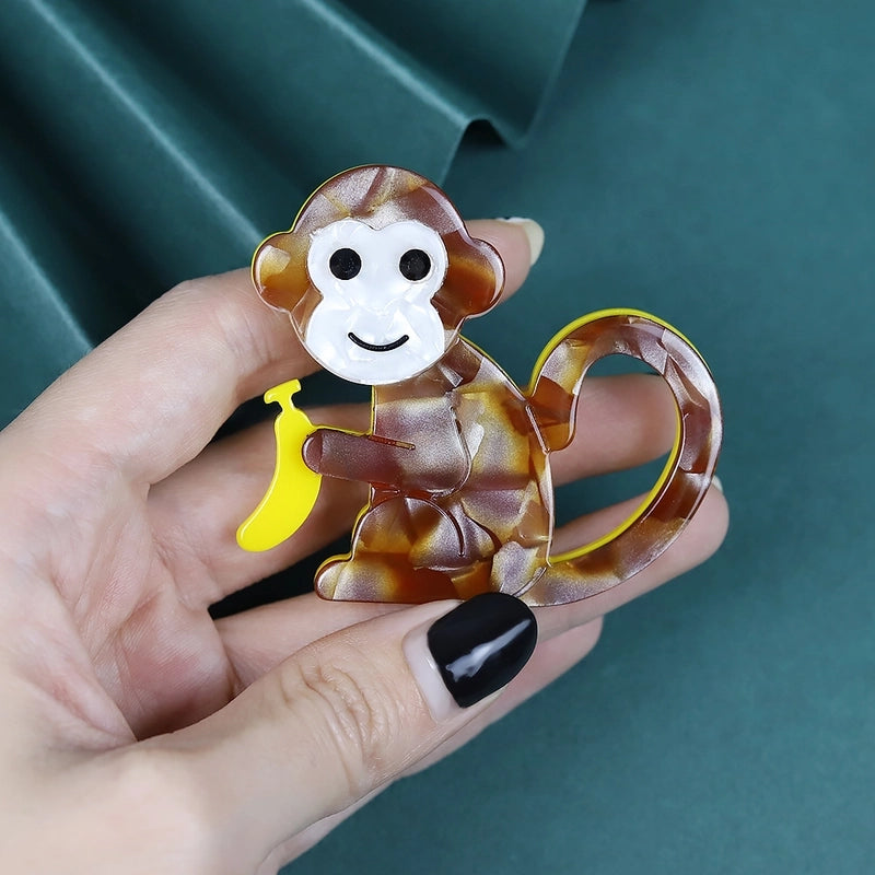 Cute Pin Monkey Arylic Stoving Varnish Unisex Brooches