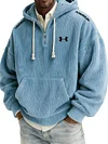 Men's Winter Warm Corduroy Large Pocket Hooded Sweatshirt