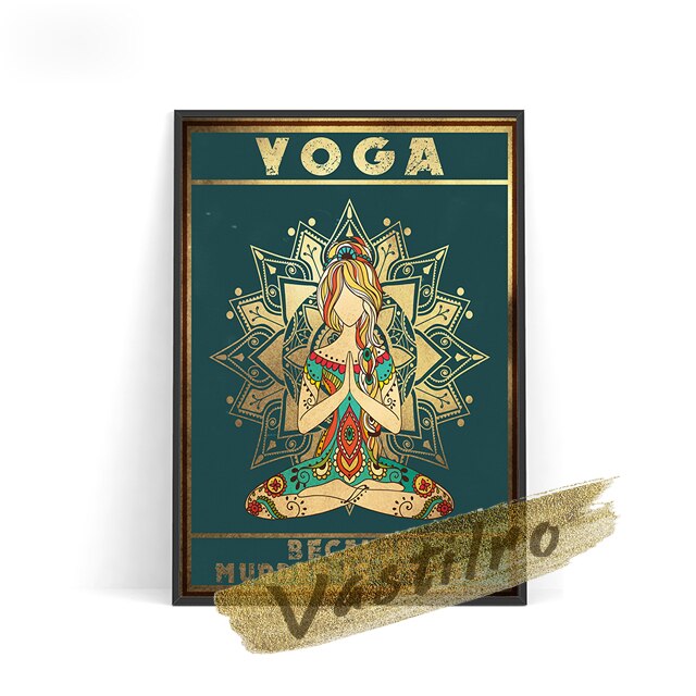 Sukhasana Art Prints Retro Poster, Meditation Yoga Movement Vintage Art Canvas Painting, Yoga Studio Wall Picture Home Decor