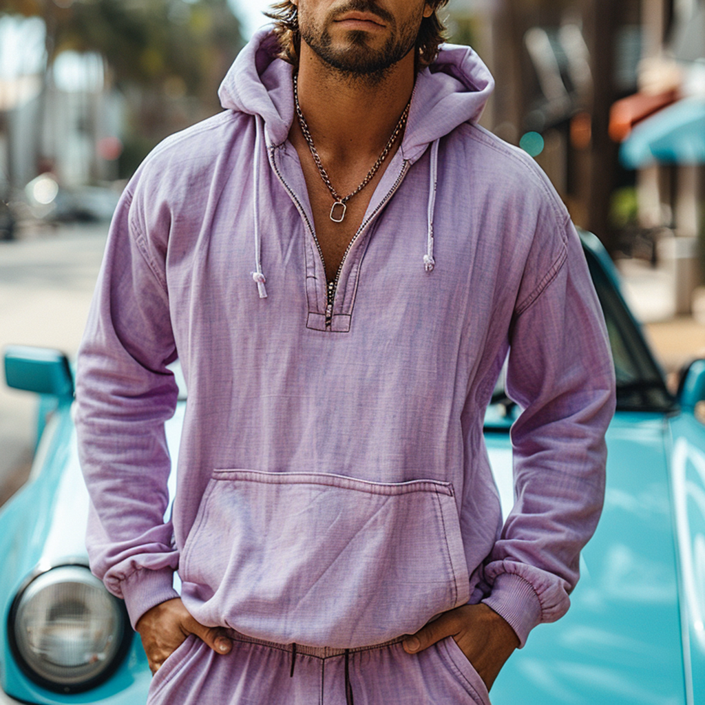 Men's Linen Hooded Shirt-inspireuse