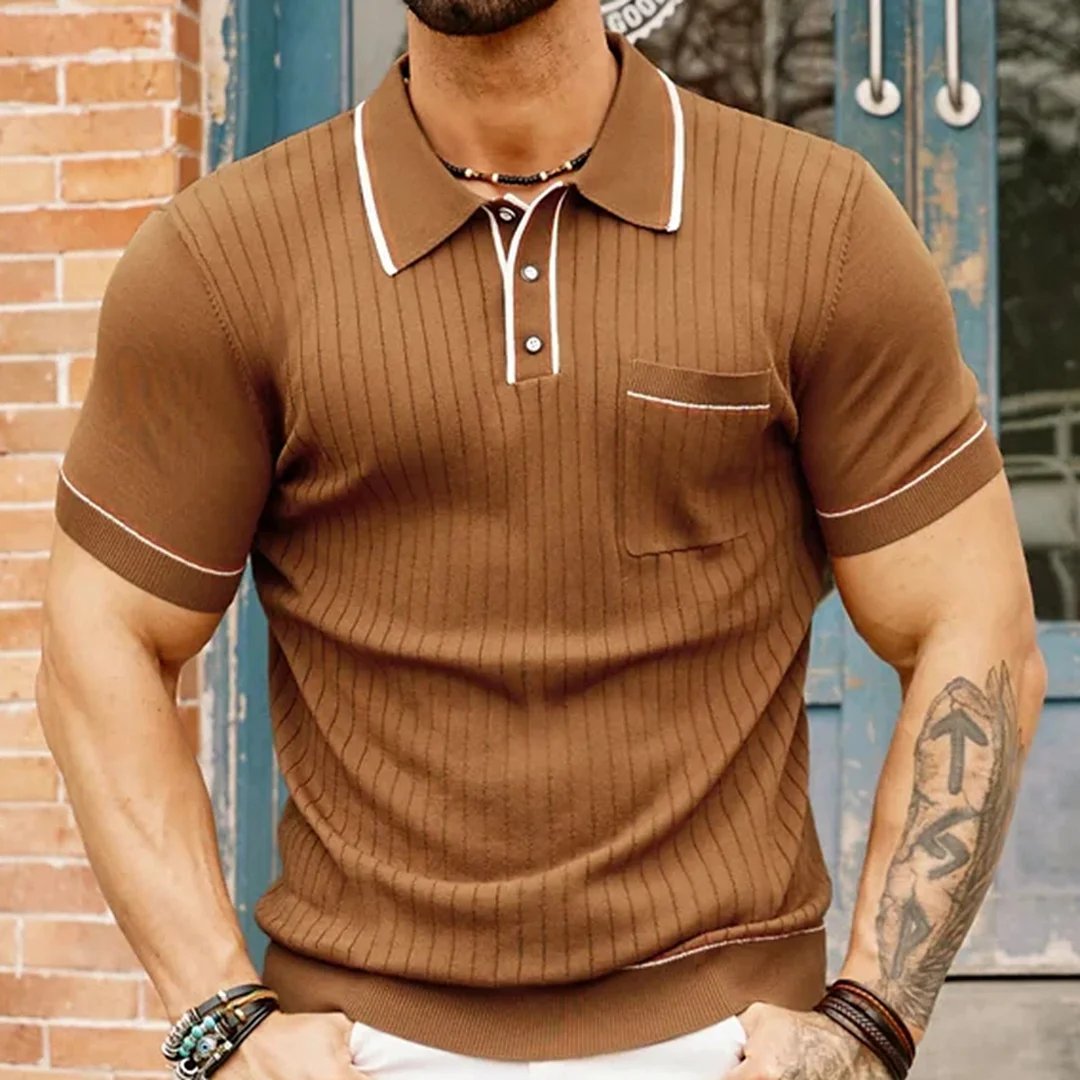 Uveng Uveng Men's New Summer Knits Clip Short Sleeve Business Polo Shirt Men's SY0186