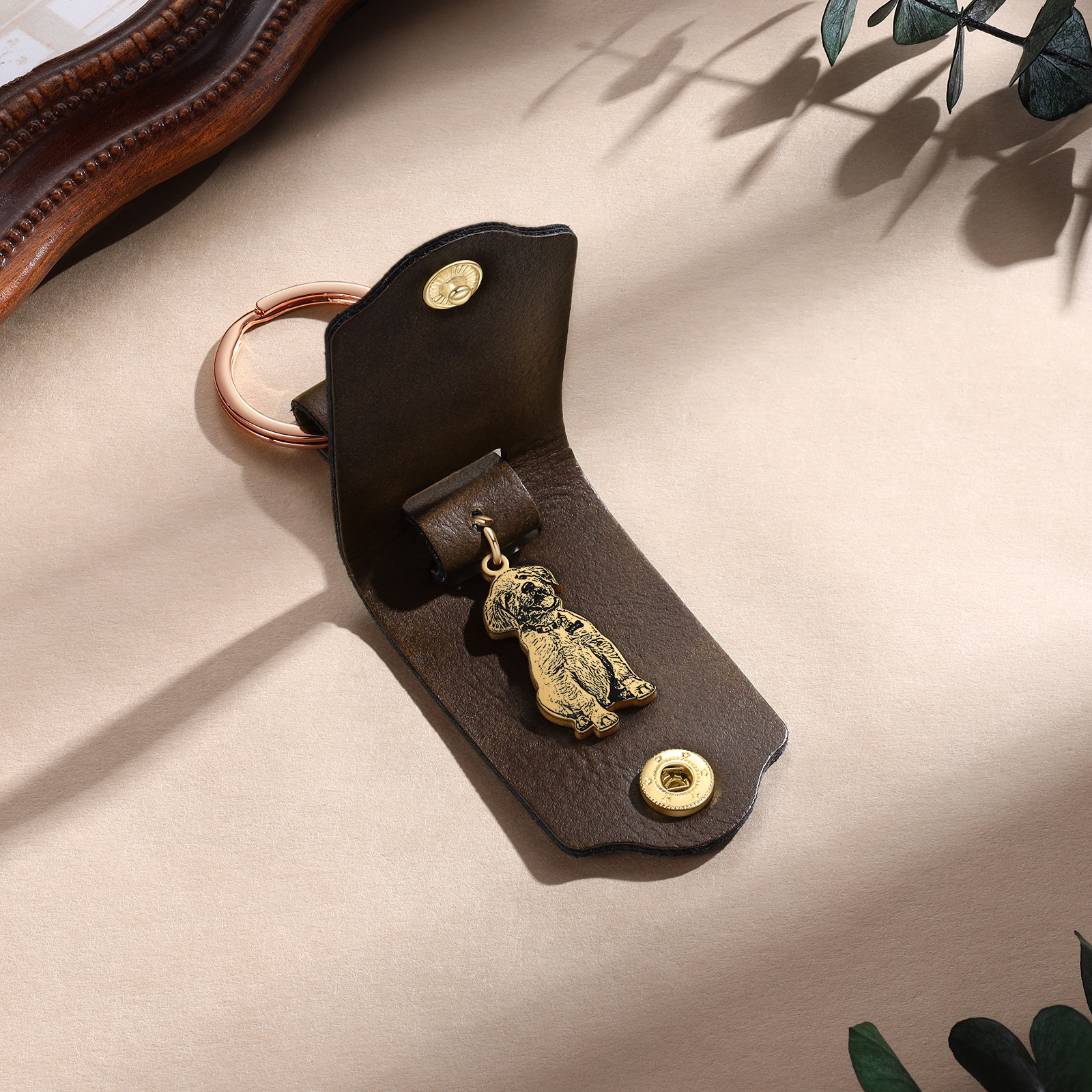 Personalised Photo & Name Pet Keychain Custom Leather Dog Cat Keychain Gifts for Him/Her-Jessemade AU