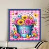 (US Only)Flower in Bucket Printed Cross Stitch Kit 45x45cm DIY 11CT Thread Art Needlework