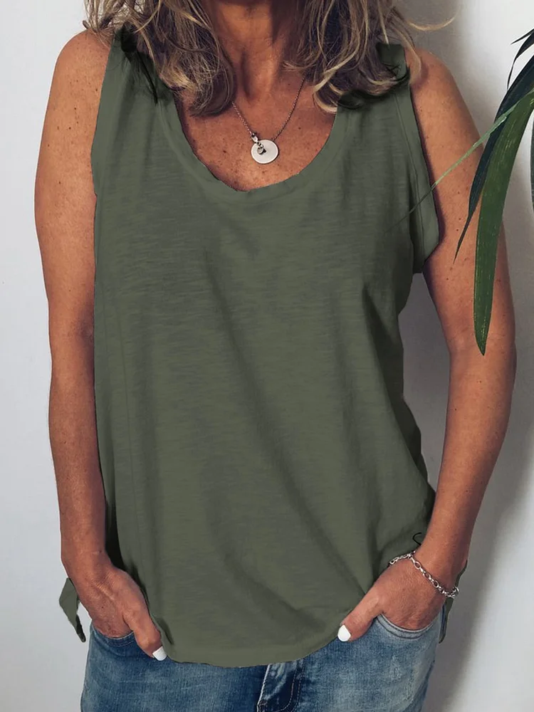 Summer Crew Neck Casual Tanks