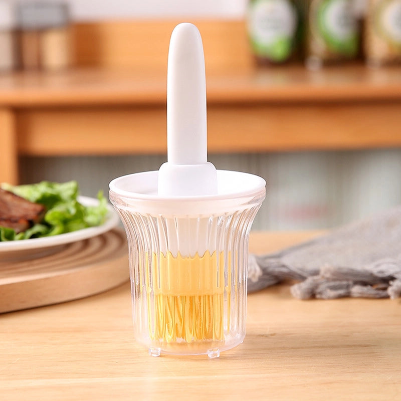 Oil Brush Household High Temperature Resistant Silicone Oil Brush With Bottle Kitchen Pancake Food Grade Barbecue Baking Integrated Oil Brush Bottle