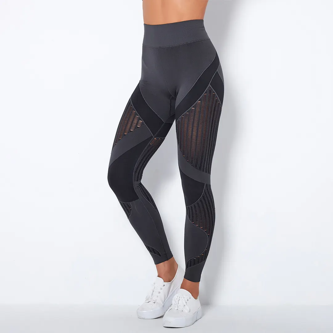 black ribbed split hem leggings 