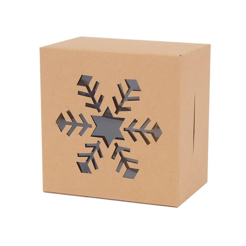 5pcs Christmas Kraft Paper Cookie Gift Boxes Candy Box Bags Food Packaging Box Christmas Party Kids Gift New Year Navidad 2021