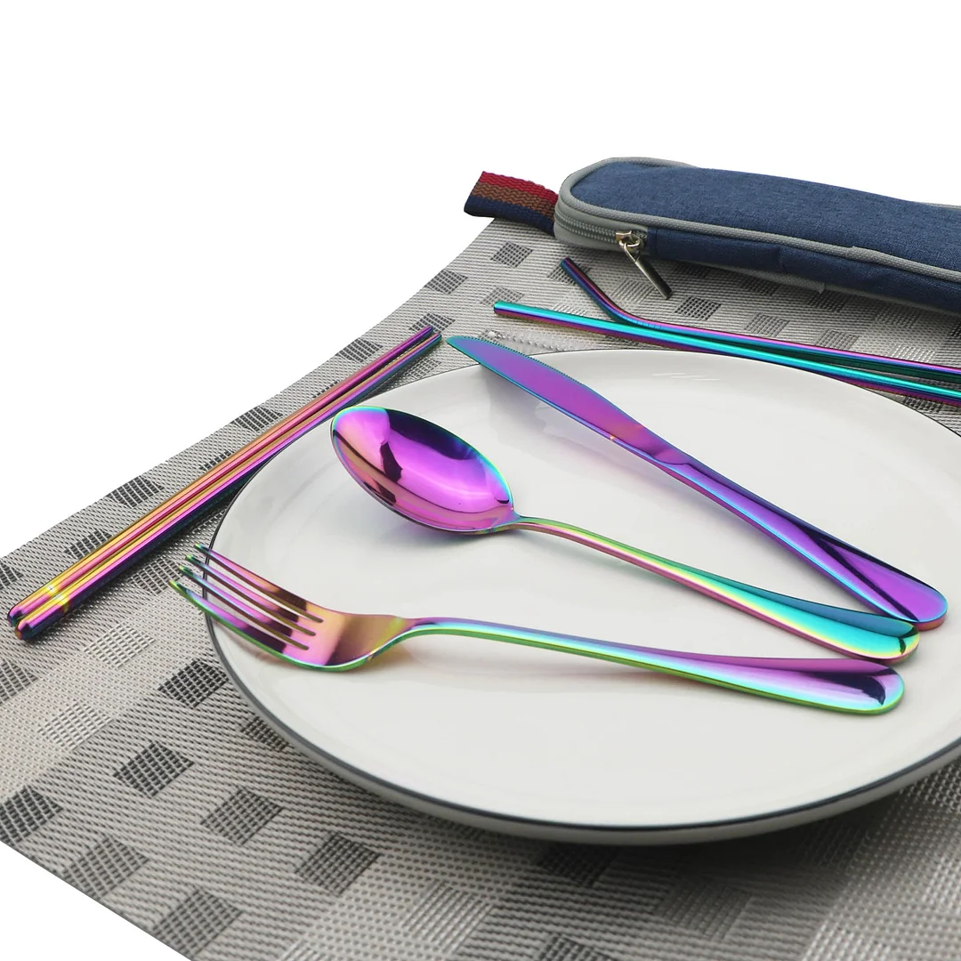 Eco-Friendly Cutlery Set Reusable Flatware with Portable Case