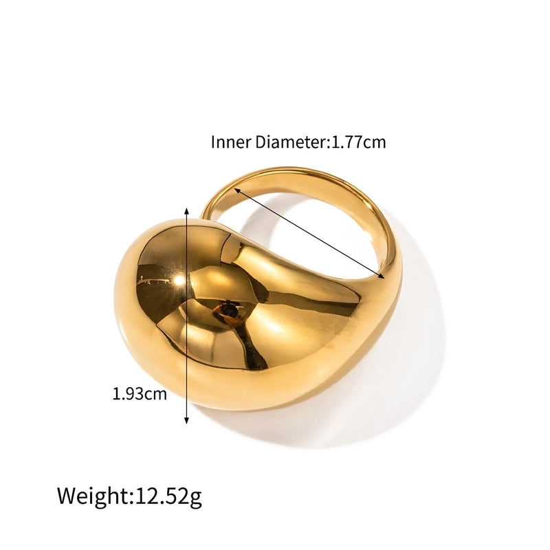IG Style Retro Geometric Titanium Steel 18K Gold Plated Women's Rings