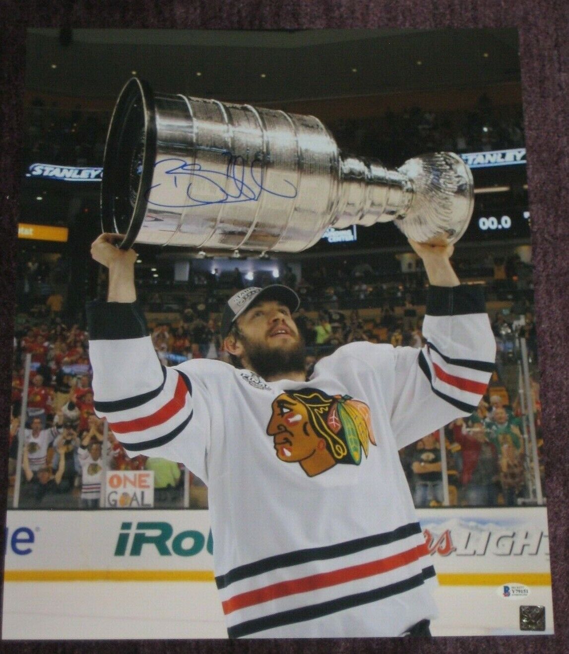 BRENT SEABROOK Signed 2013 STANLEY CUP FINAL 16x20 Photo Poster painting w/ Beckett COA