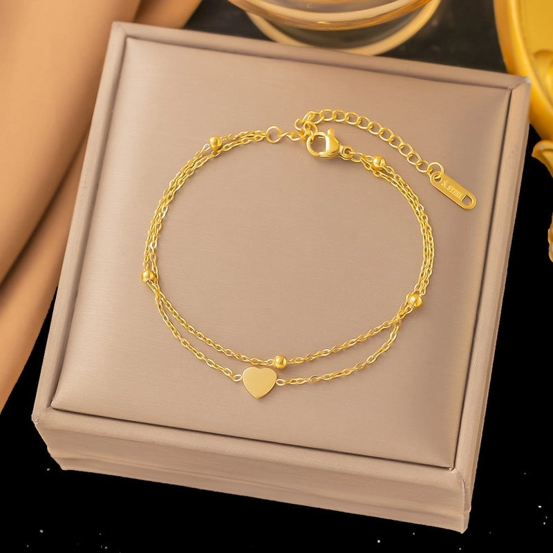 Basic Solid Color Titanium Steel Bracelets In Bulk