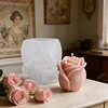 Rose Bud Candle Silicone Mould DIY Flower Aromatherapy Candle Mould Reusable Handmade Soap Silicone Moulds for Valentines Day Wedding Handicraft Souvenir (Valentine Day A)