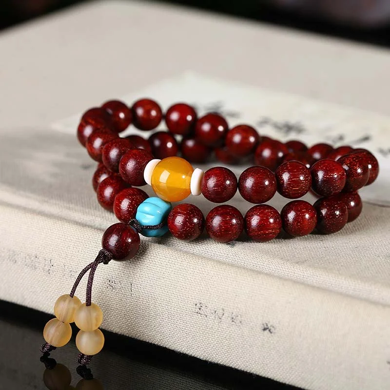 Tibetan Small Leaf Red Sandalwood Protection Bracelet