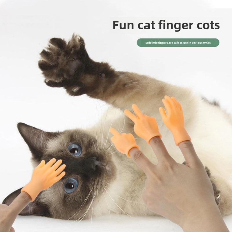Tiktok Same Pet Cat Finger Set Funny Little Hand Model Funny Cat Artifact Cat Finger Set Massage Toy