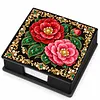 PU 5D Pearl Diamond Painting Kit Note Box DIY Diamond Art Notepad Box with 160 Sheets of Paper (Camellia Flower)