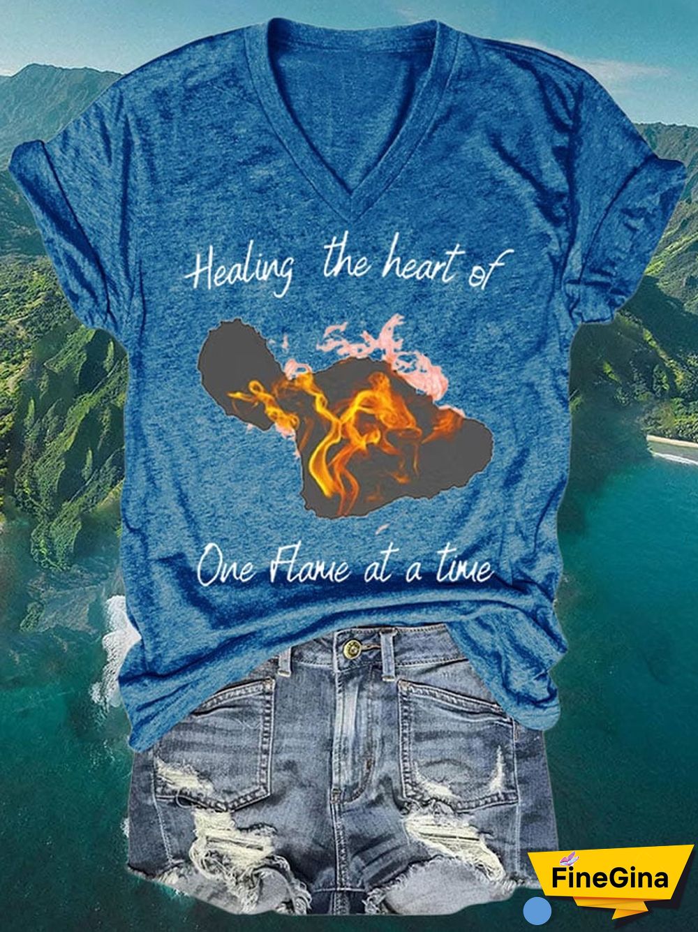 Hawaii Wildfire Event Women's Casual Print T-Shirt