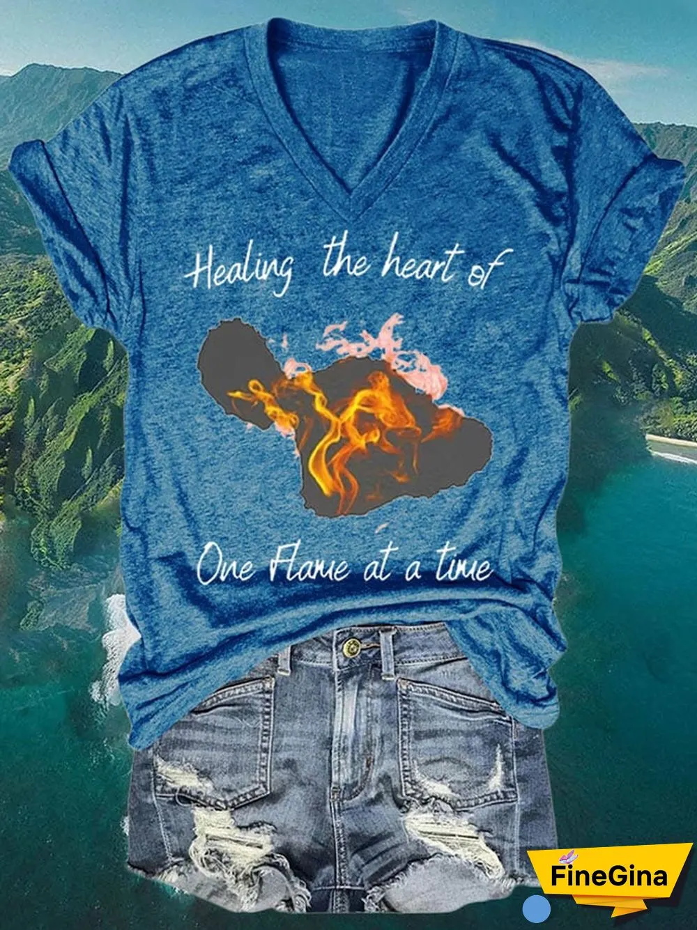 Hawaii Wildfire Event Women's Casual Print T-Shirt