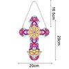 5D DIY Special Shaped Diamond Painting Cross Hanging With Lamp String Kit